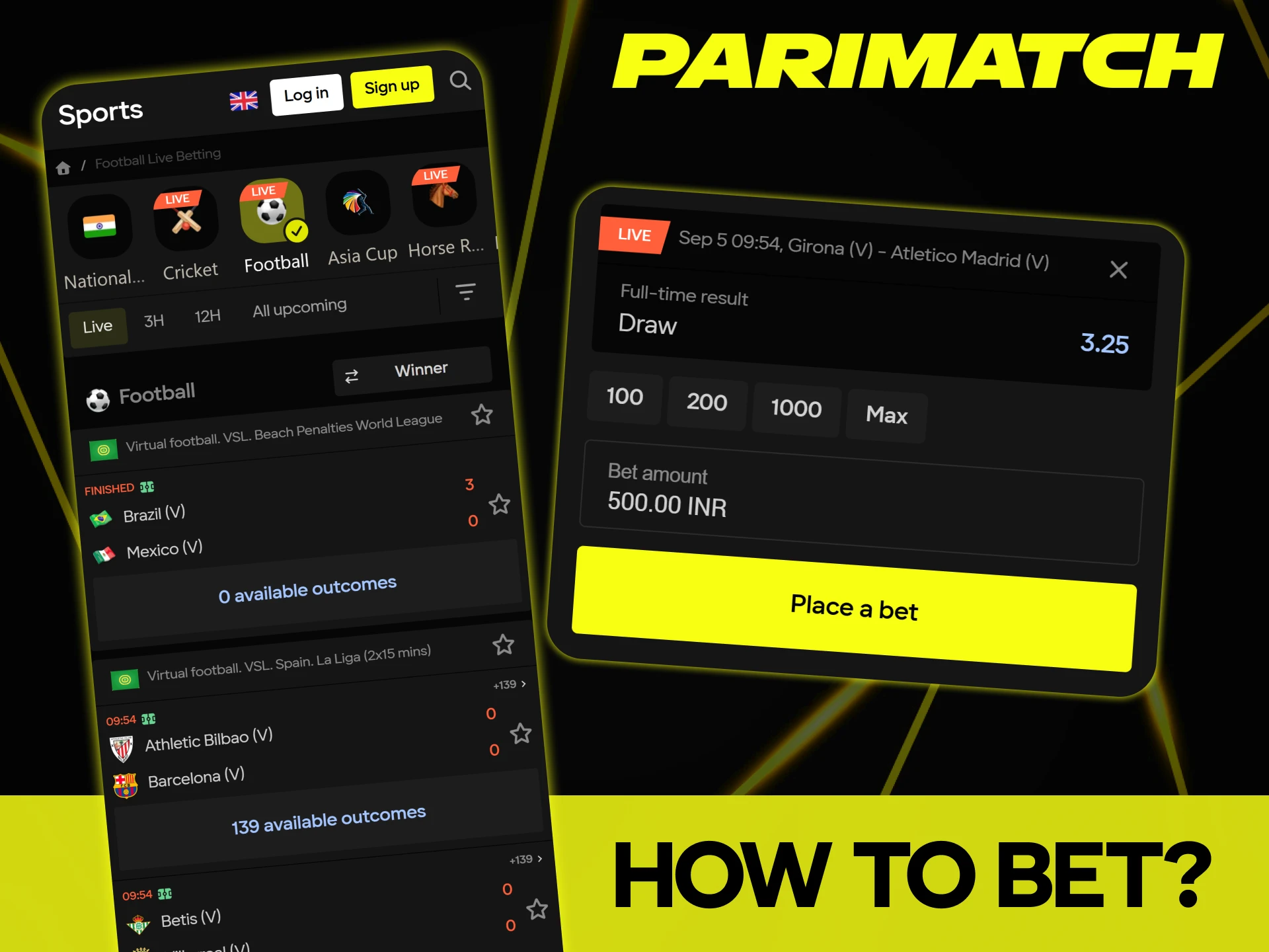 Learn how to place your bet on Parimatch app.