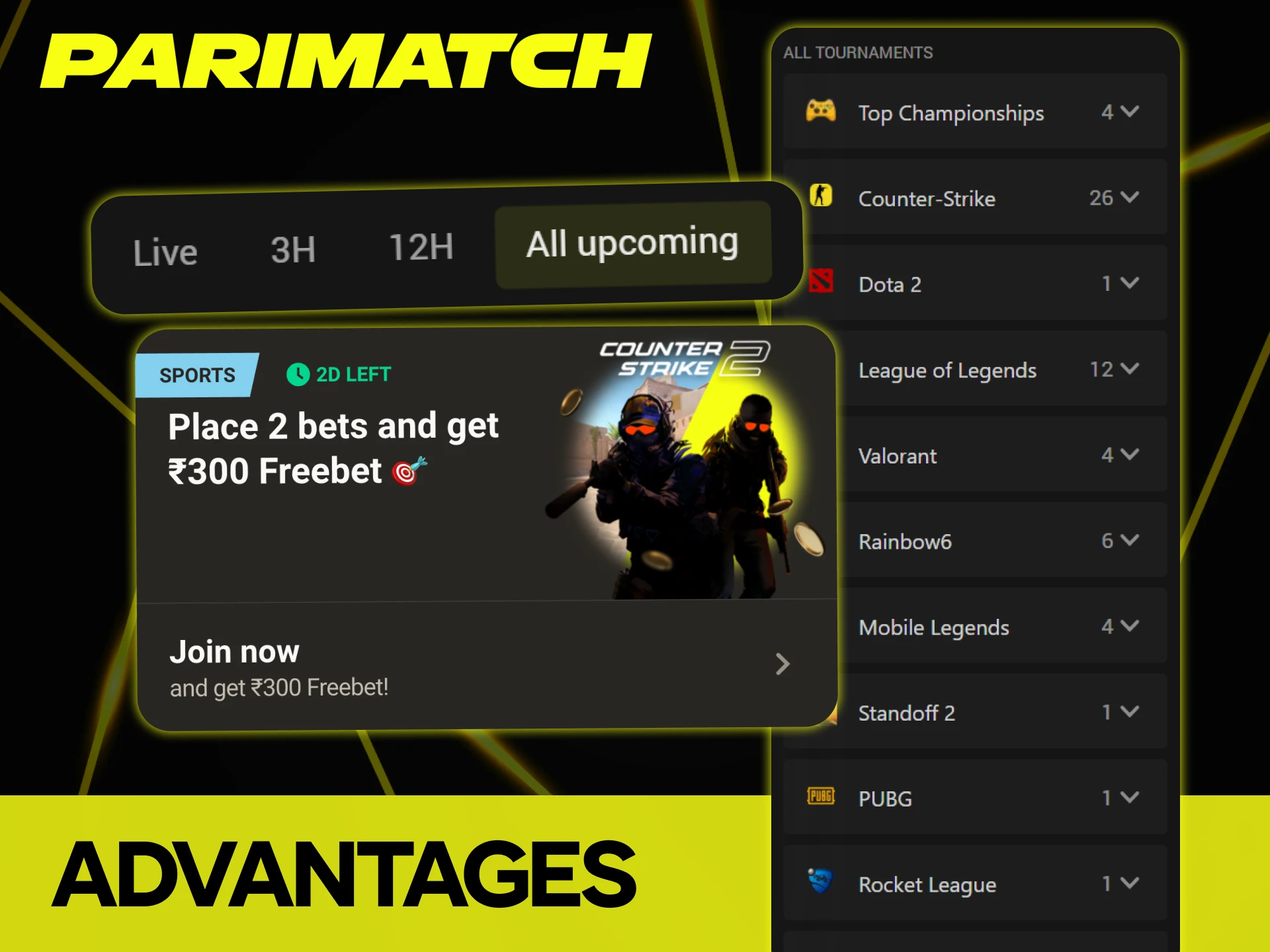 Check the list of the advantages of Parimatch eSports betting.