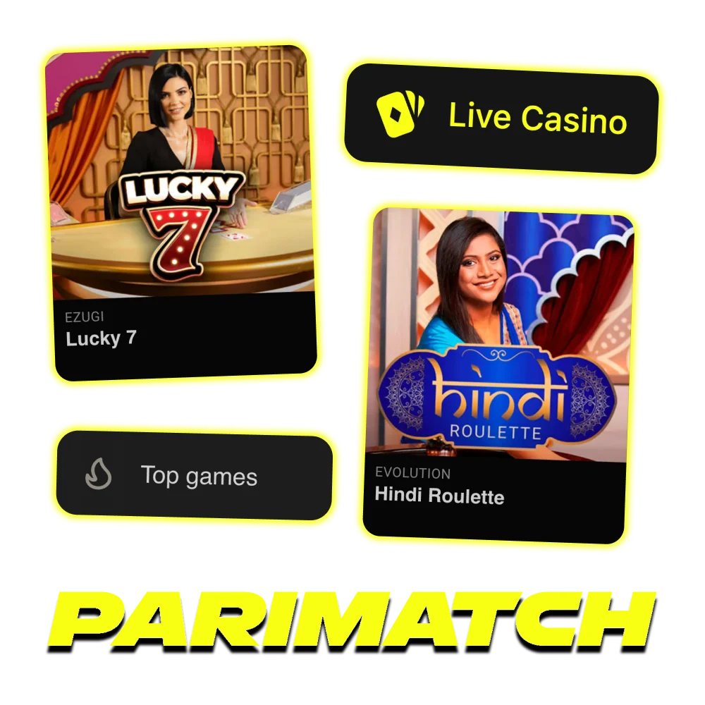 Explore the live casino section at official Parimatch platform.