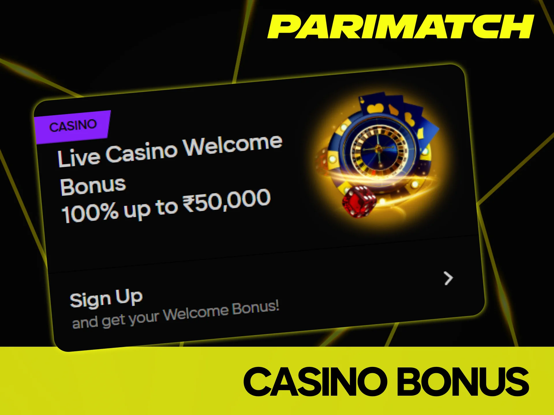 Parimatch offers you casino bonus after a registration.