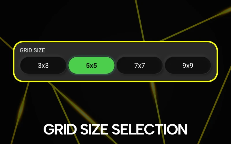 Choose your grid size at Parimatch Mines game.