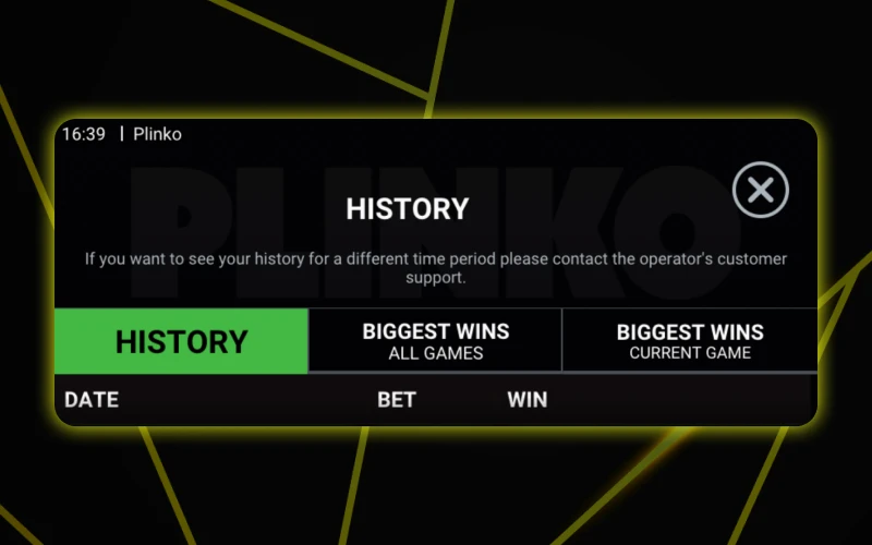 You can view previous Plinko games and the results at Parimatch.