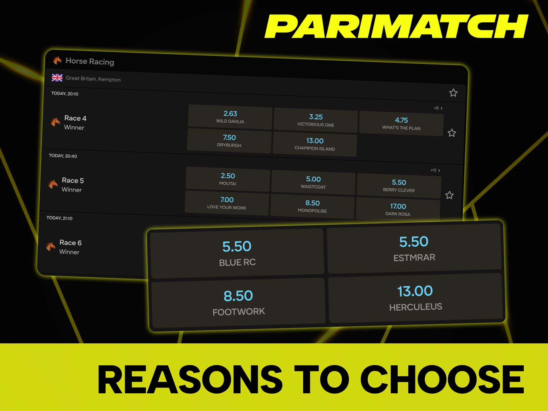 Choose Parimatch and get a great horse racing betting experience.