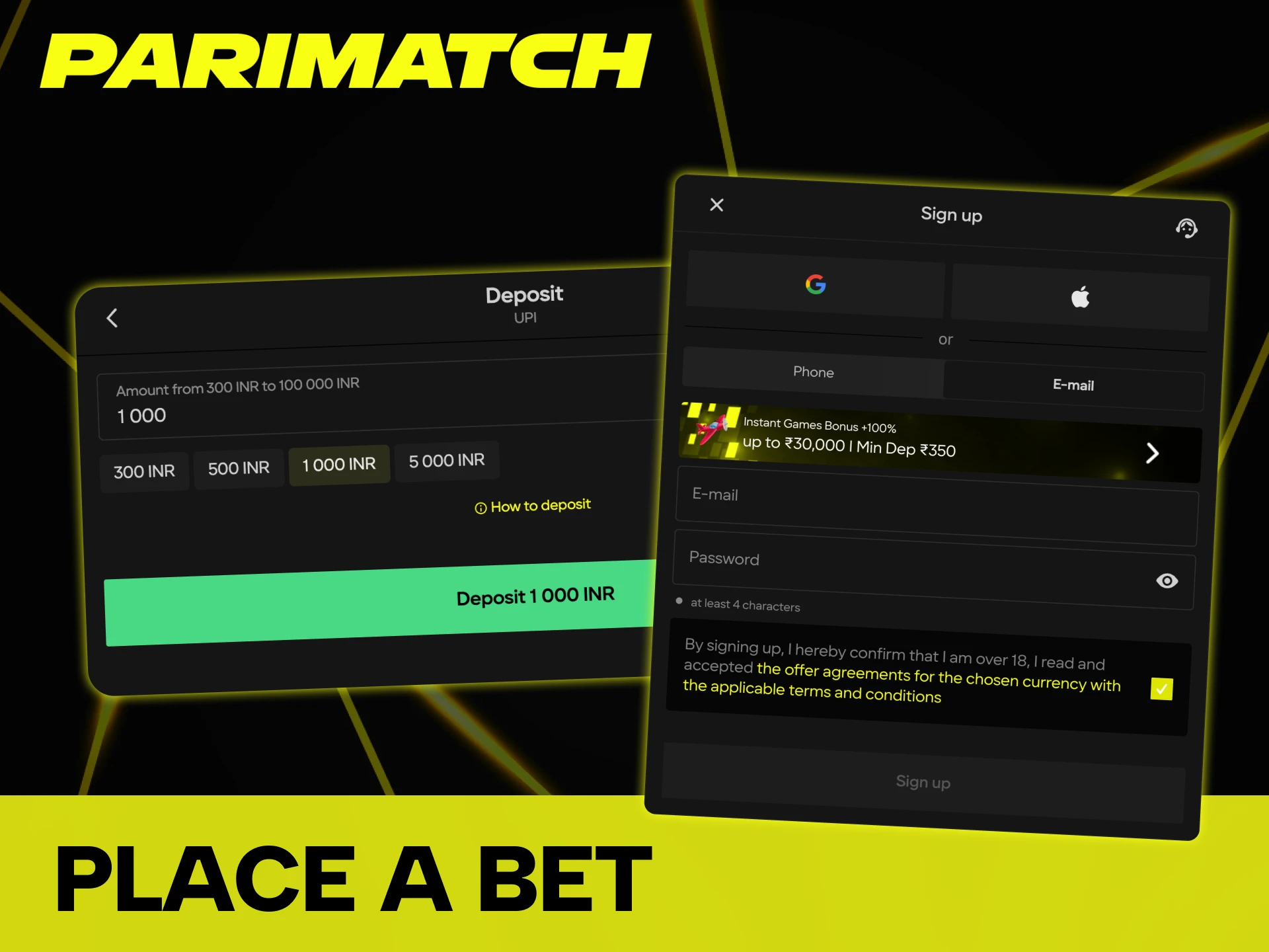 Follow the instruction to start betting on badminton at Parimatch.